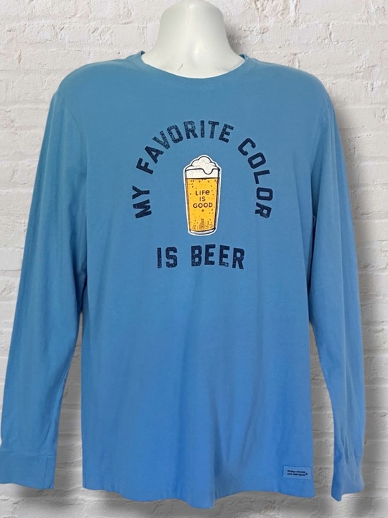Life Is Good Other - Life Is Good Crusher Tee Mens Medium My Favorite Color Is Beer Blue Long Sleeve